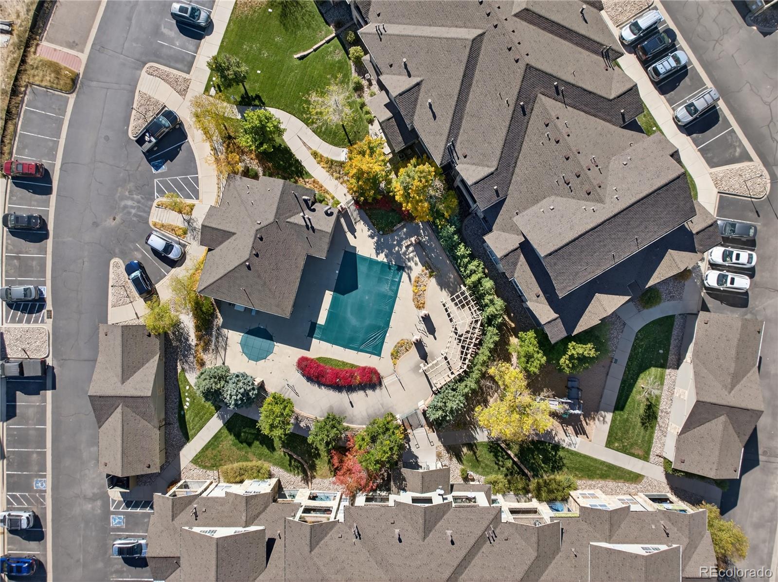 18611 Stroh Road, Unit 5203 Parker, CO 80134 - Photo 27 of 28 an aerial view of a house with a yard and a fountain