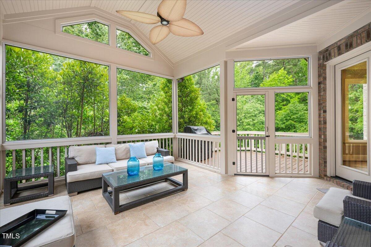 3601 Nightfall Court Raleigh, NC 27607 - Photo 27 of 88 a balcony with furniture and garden view