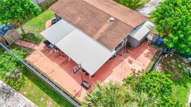 an aerial view of a house
