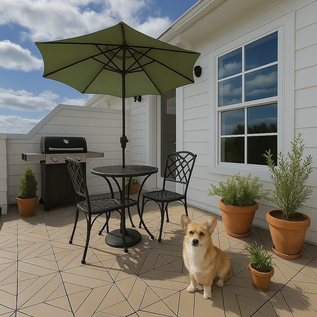741 Bringhurst Street Houston, TX 77020 - Photo 7 of 17 a view of an chairs and table under an umbrella