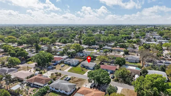 an aerial view of multiple house