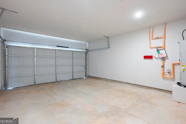 an empty room with cabinet