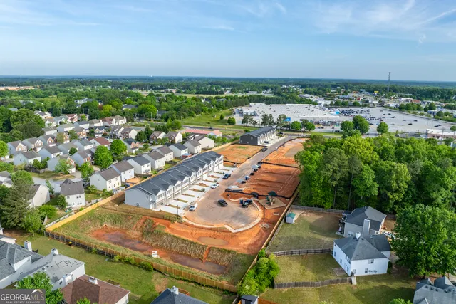 an aerial view of a city