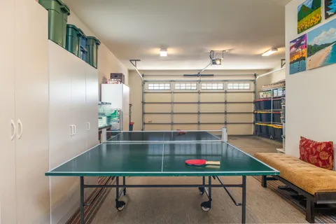 a room with pool table