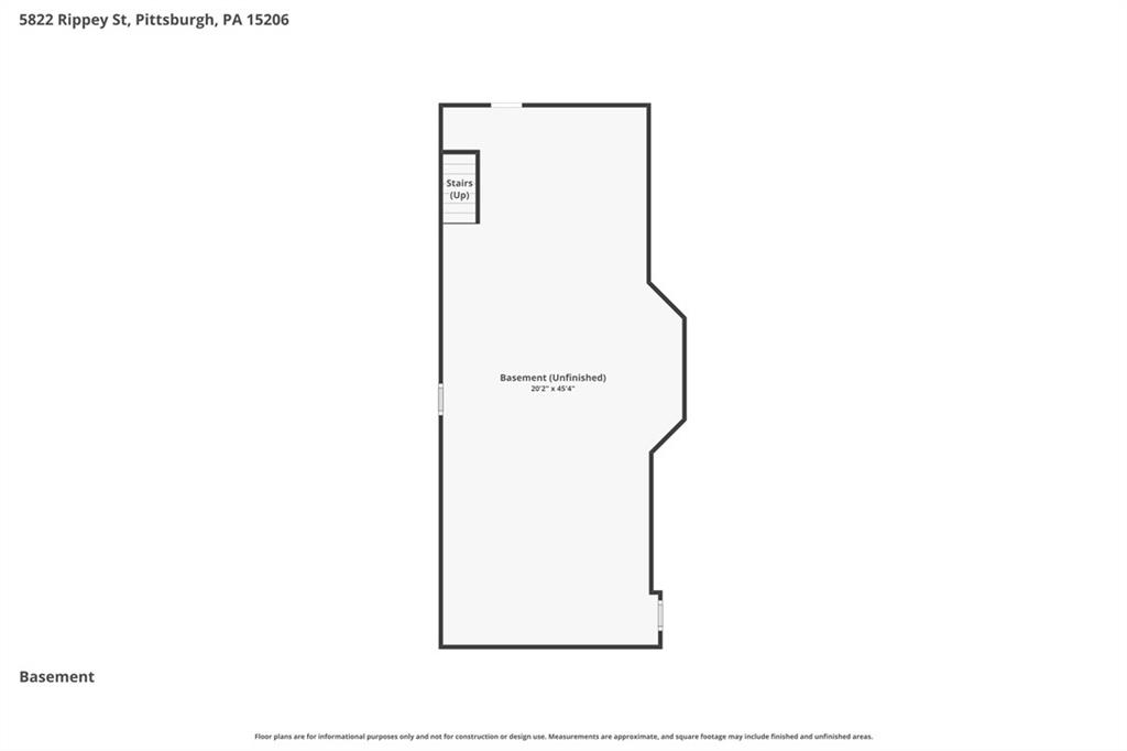 5822 Rippey Street Pittsburgh, PA 15206 - Photo 33 of 37 Floor plan for basement