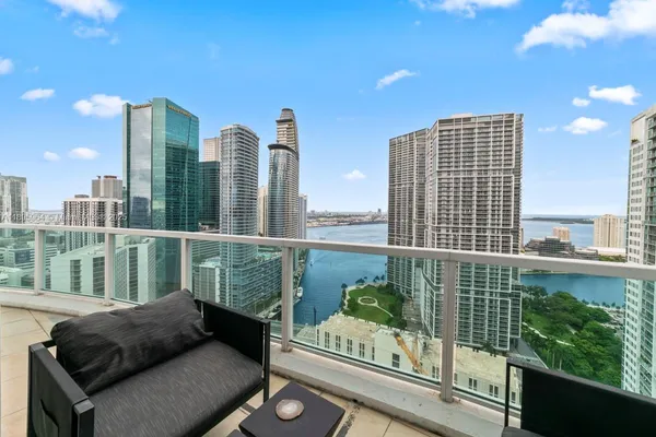 a roof deck with couch