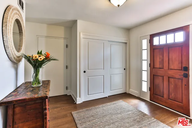 a view of a balcony with city view