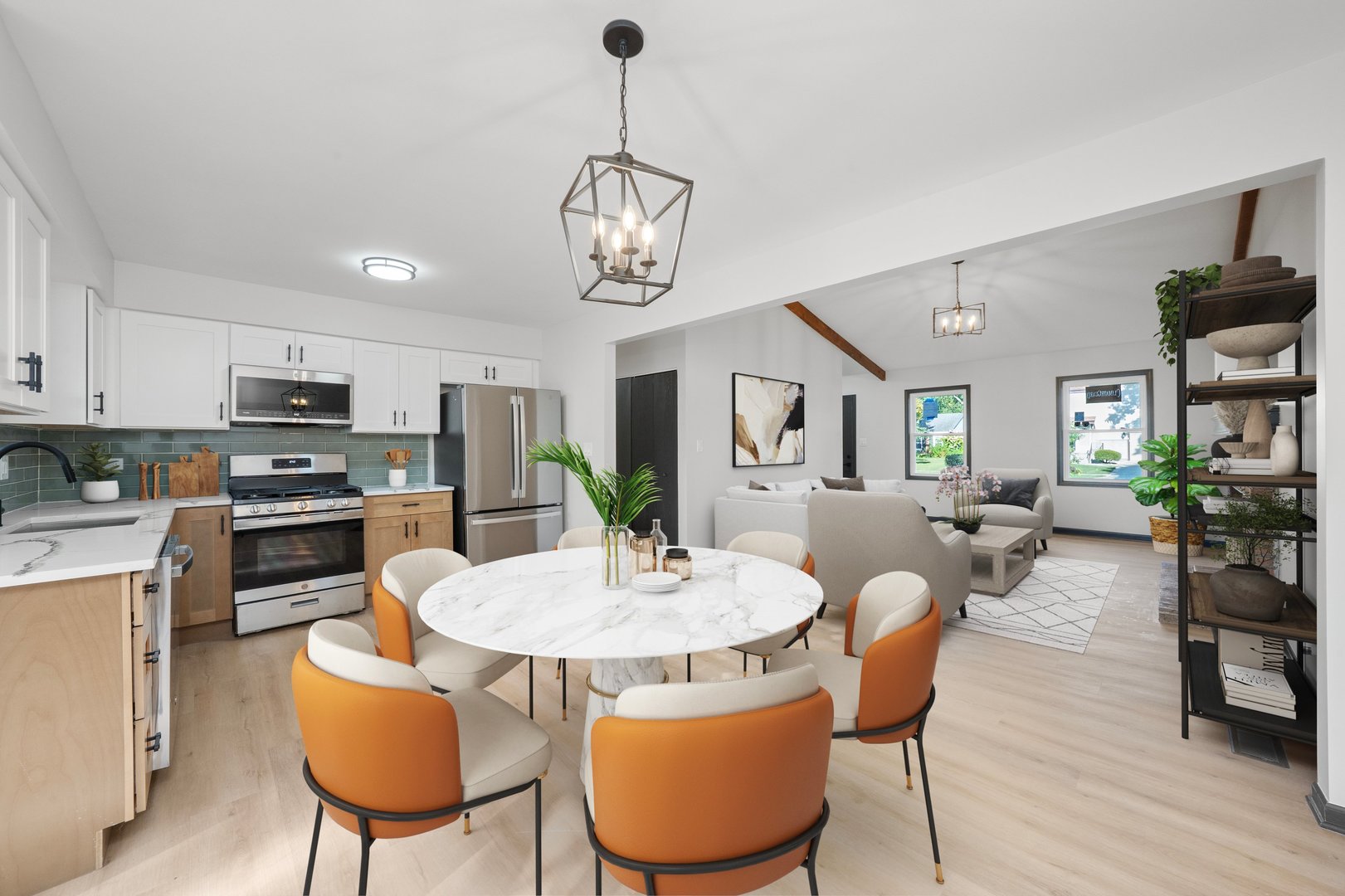 8040 Geneva Street Woodridge, IL 60517 - Photo 6 of 32 a dining room with wooden floor and stainless steel appliances