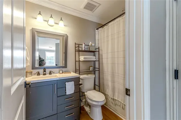 a view of an empty room with a garage