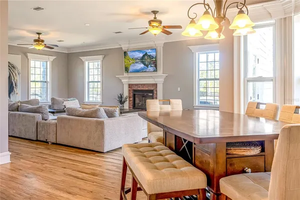 a spacious bedroom with two beds and a couch