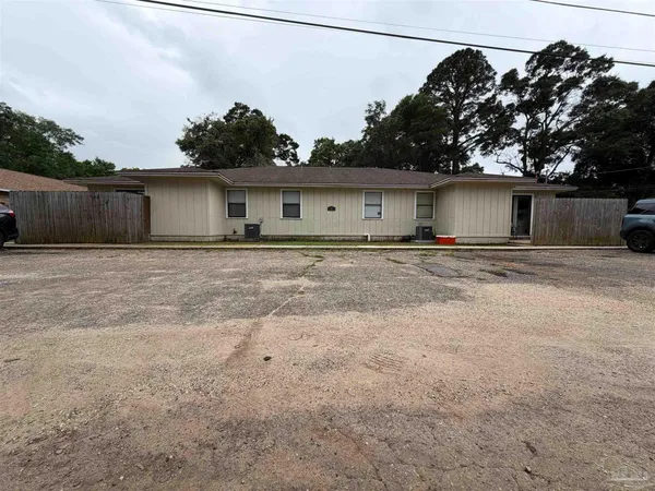 a house with trees in the background