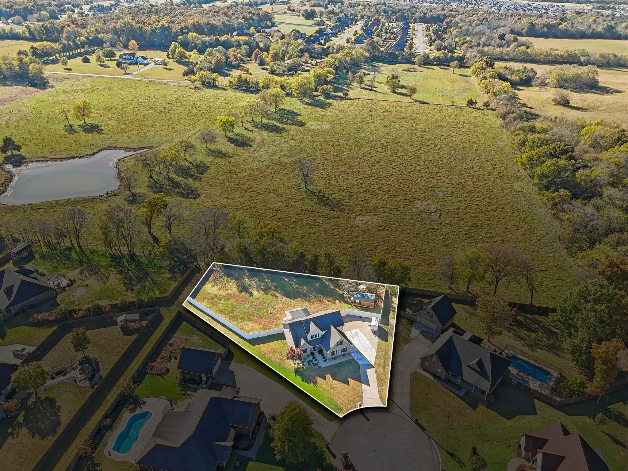 100 Riddick Court Murfreesboro, TN 37127 - Photo 47 of 56 an aerial view of lake with residential houses with outdoor space