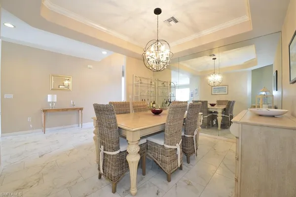 a view of a dining room and livingroom view