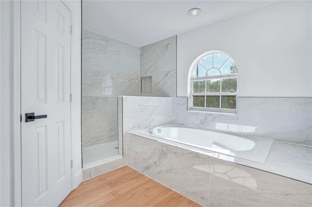 444 Acacia Tree Way Kissimmee, FL 34758 - Photo 18 of 38 a bathroom with a tub and a window