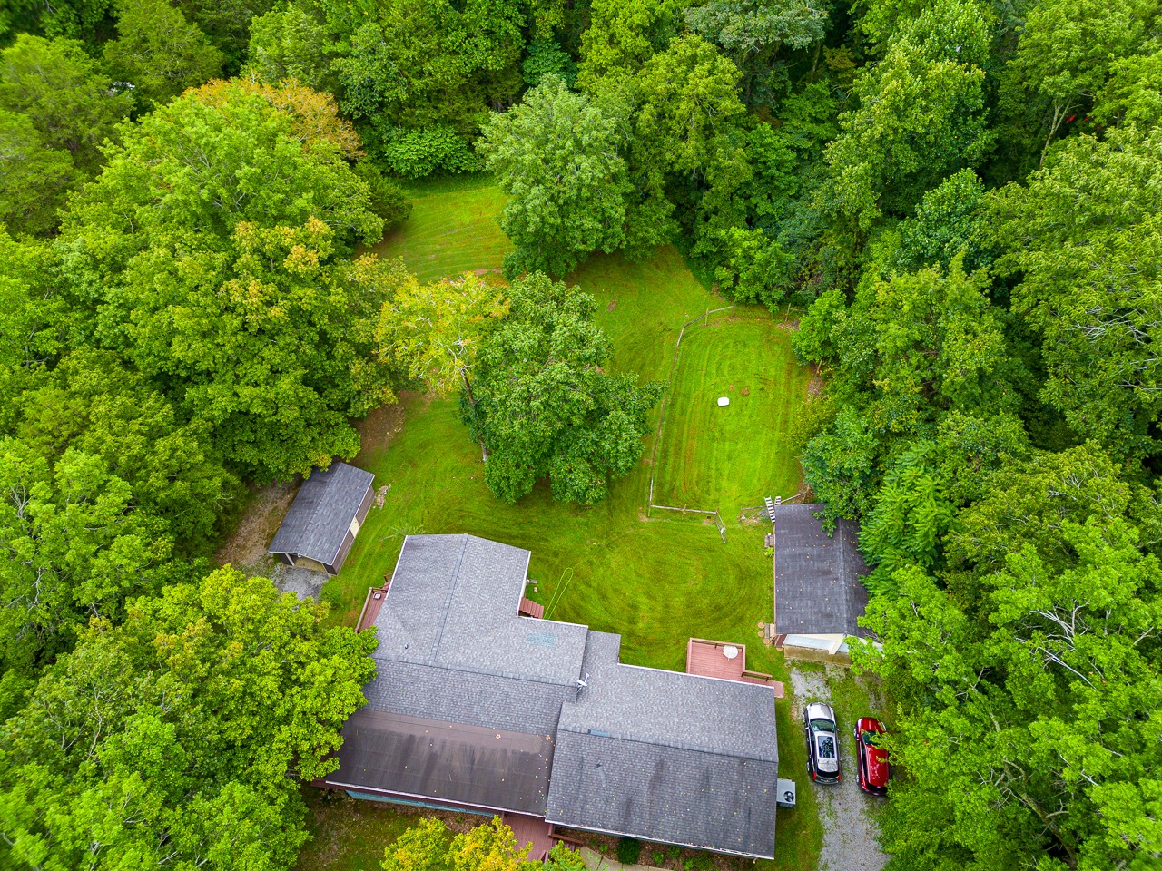 855 Hickory Drive Pulaski, TN 38478 - Photo 55 of 57 an aerial view of a house with a yard basket ball court and outdoor seating