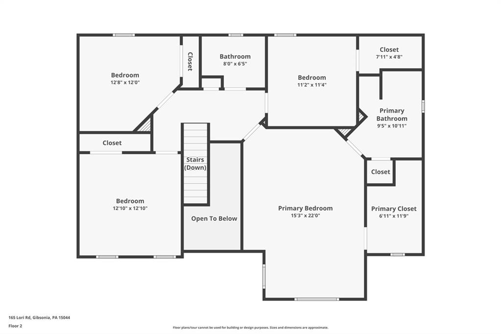 165 Lori Road Gibsonia, PA 15044 - Photo 39 of 40 Second Floor Floorplan