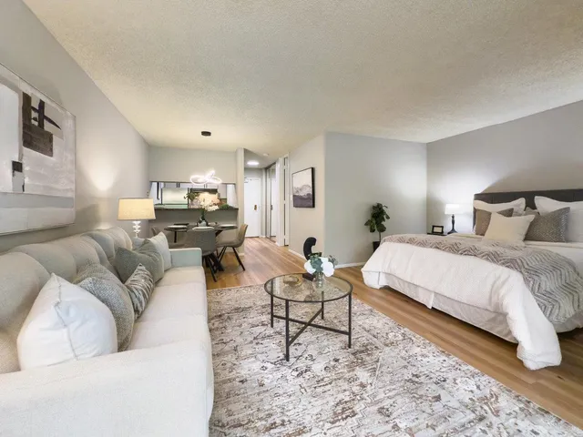 a living room with furniture and a couch