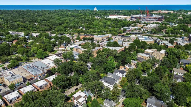 an aerial view of multiple house