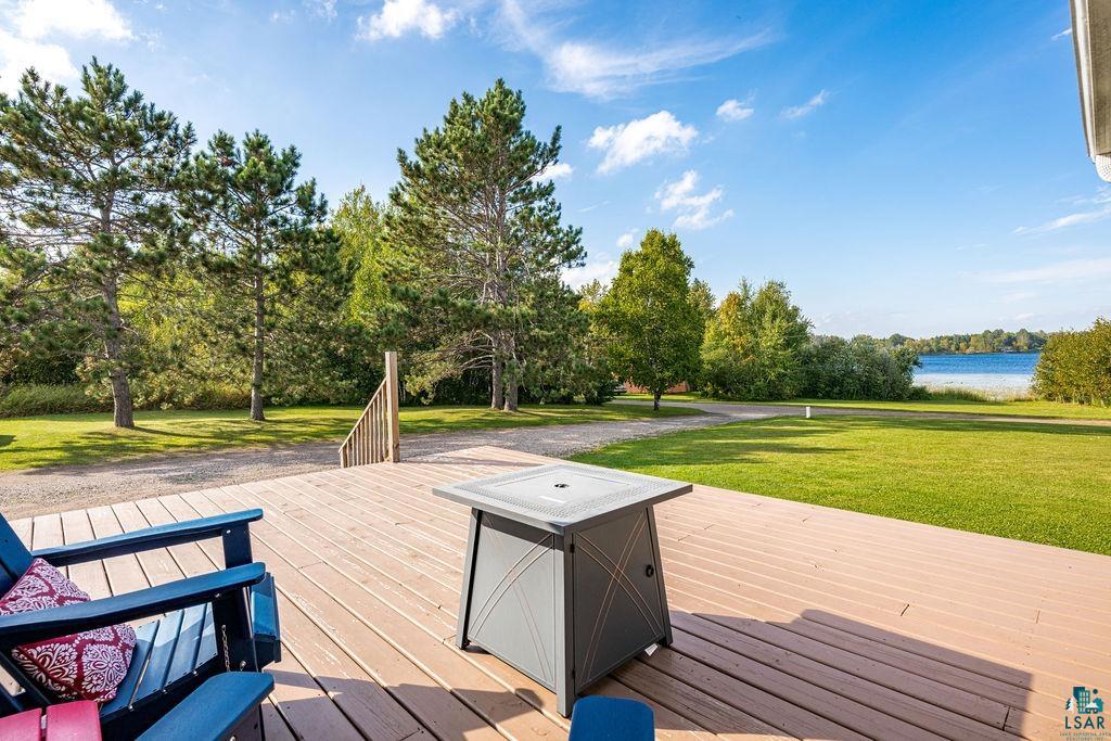 6638 Tabako Road Wright, MN 55798 - Photo 27 of 34 Wooden deck with a yard and a water view