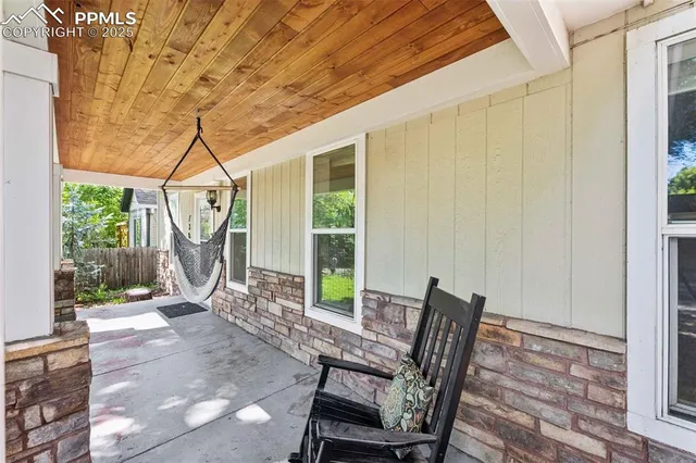 a view of outdoor space with seating