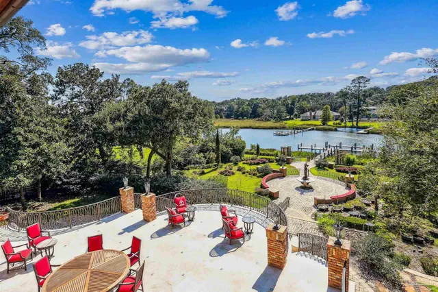 a view of a balcony with lake view