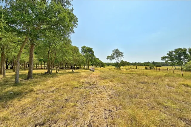 a view of a yard with swimming pool