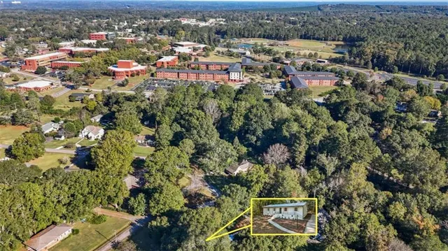 an aerial view of multiple house