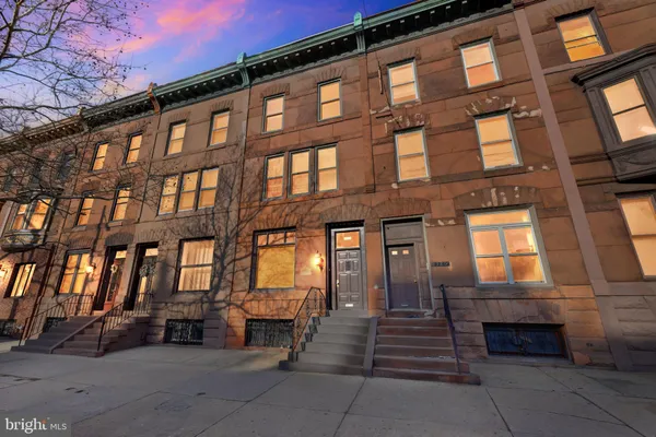 a front view of a building