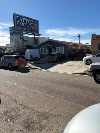 a car parked in front of a building