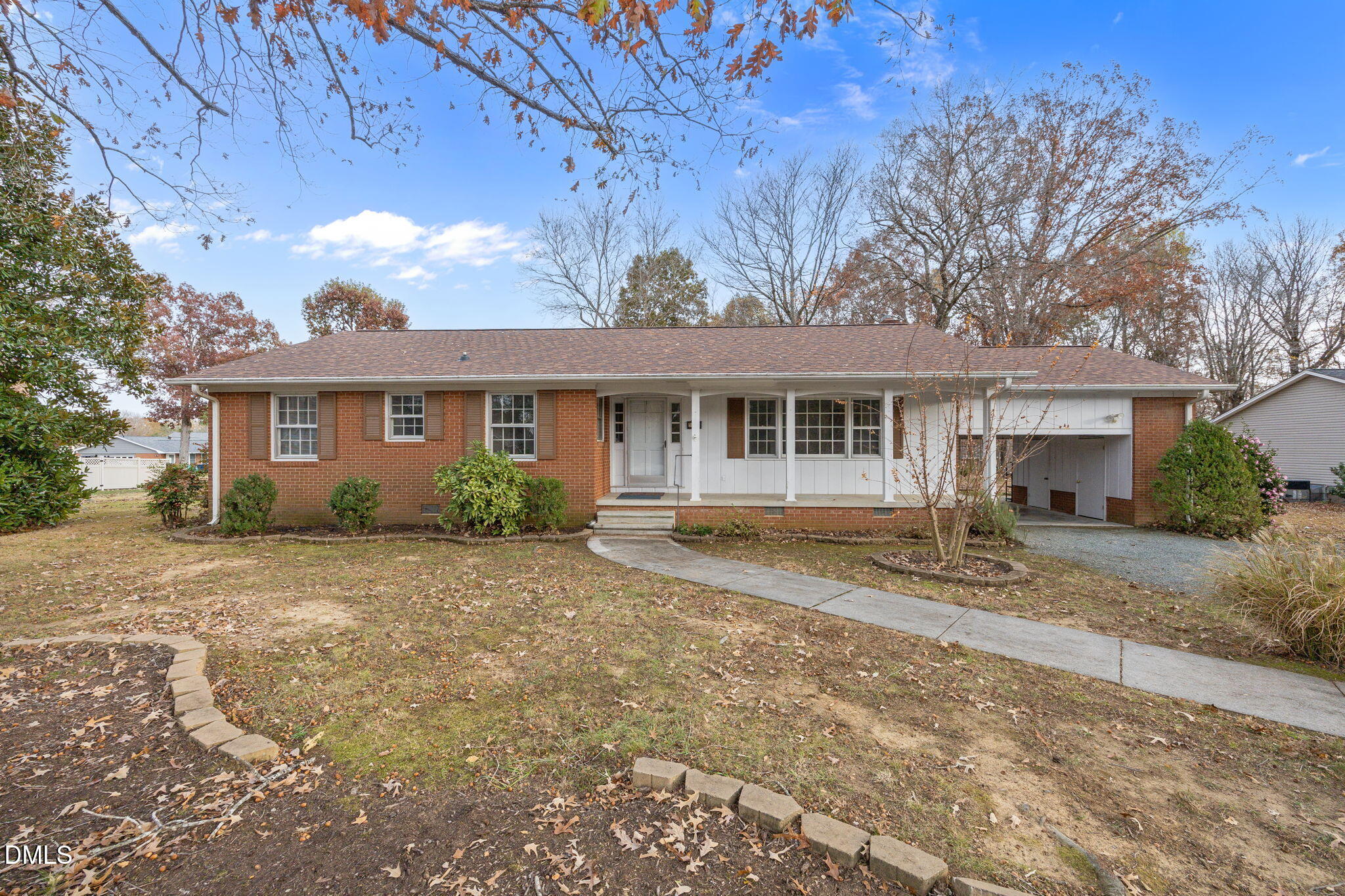 a view of a house with a patio