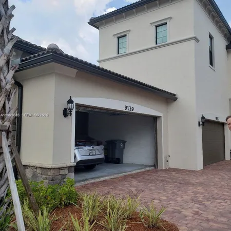 a car parked in a garage