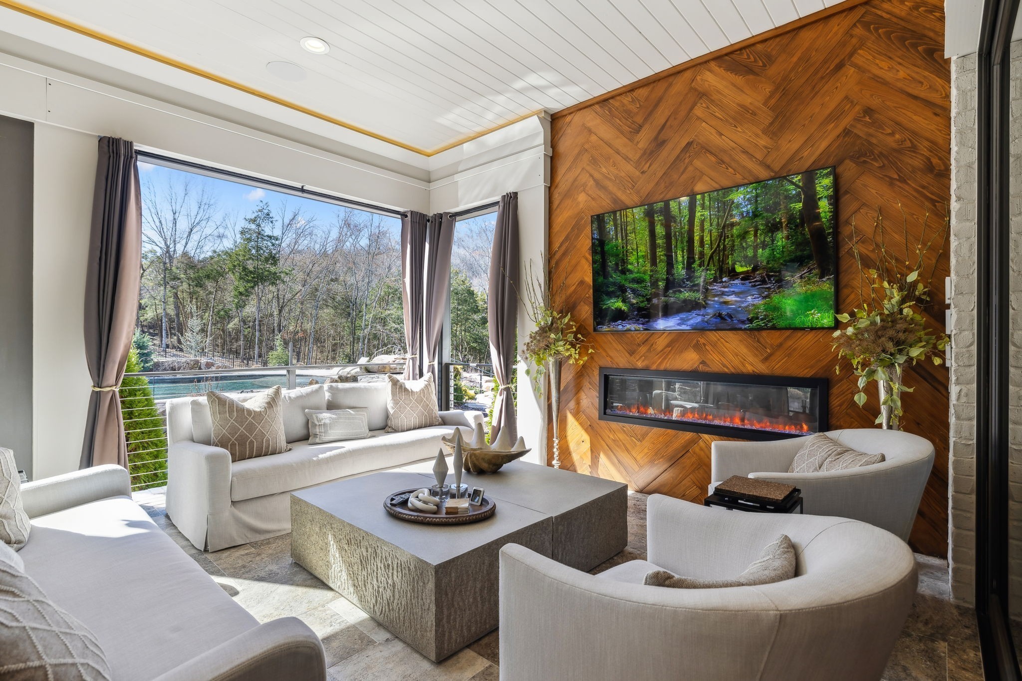 3235 Kinnard Springs Road Franklin, TN 37064 - Photo 60 of 99 a living room with furniture and a floor to ceiling window