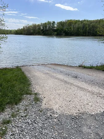 a view of lake with mountain in background