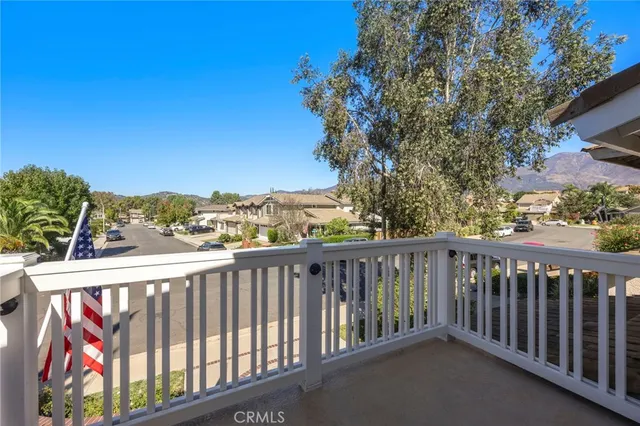 a balcony with street view