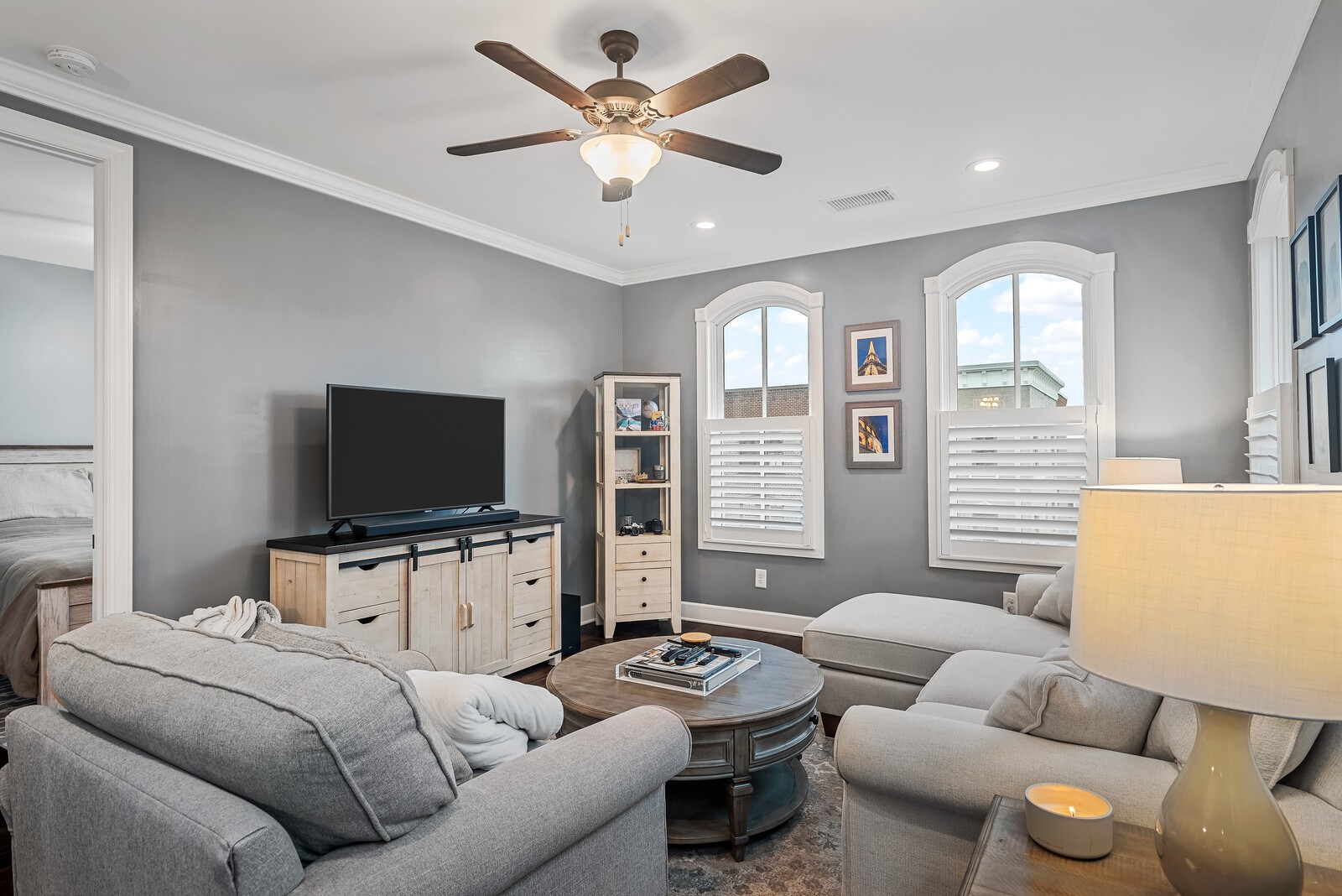 6151 Rural Plains Circle, Unit 301 Franklin, TN 37064 - Photo 5 of 17 a living room with furniture and a flat screen tv