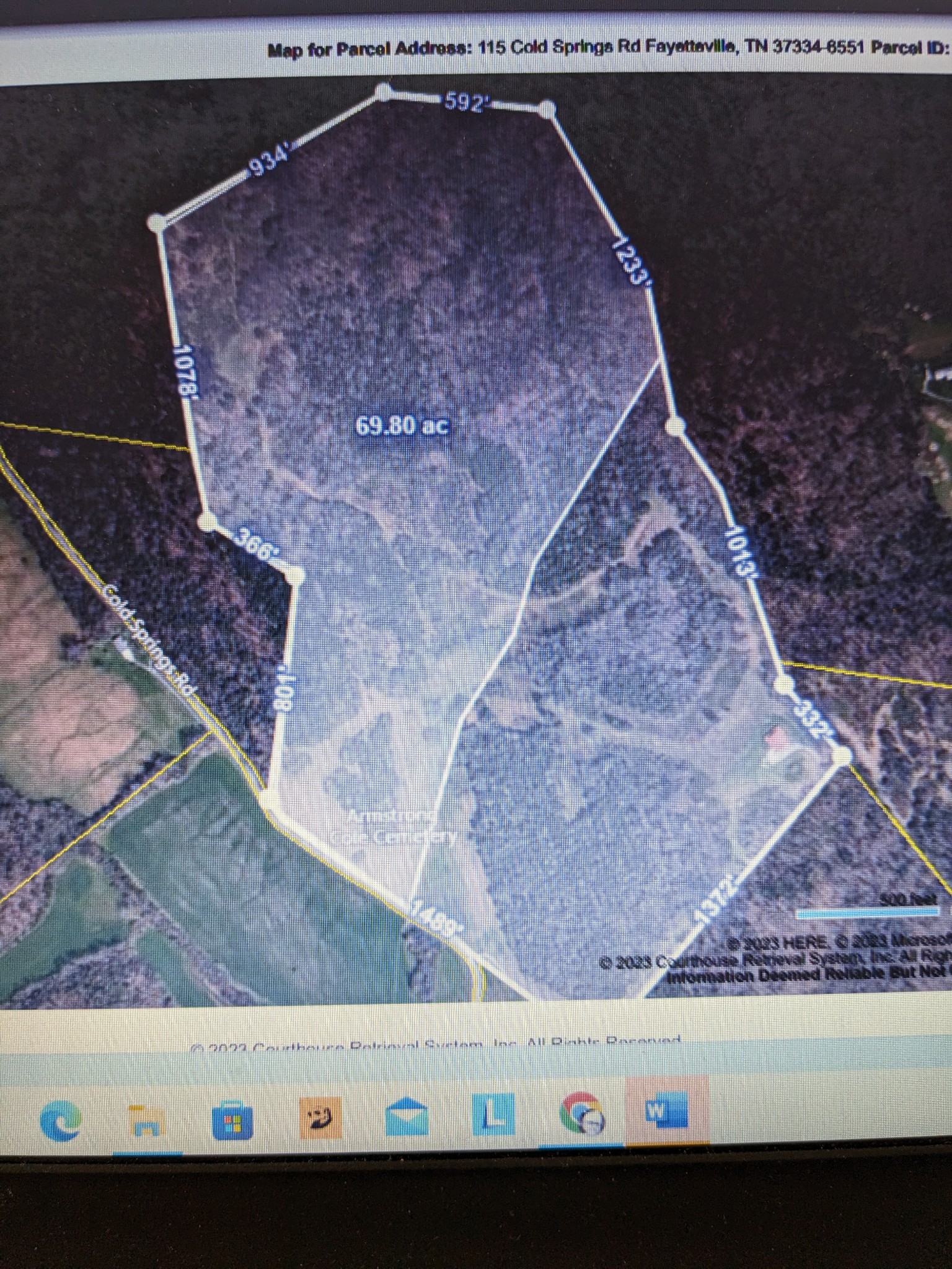 115 Cold Springs Road Fayetteville, TN 37334 - Photo 8 of 8 Top shaded area is the approximate area for sale. Seller will consider selling all 117 acres and apartment/garage.