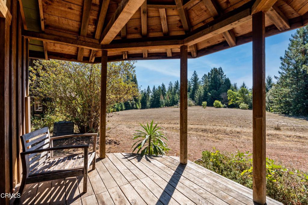 28580 Comptche Ukiah Road Comptche, CA 95427 - Photo 34 of 56 a view of a balcony with wooden floor