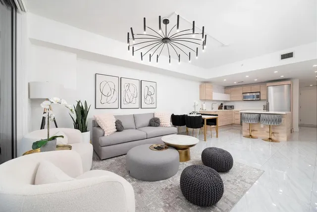 a living room with furniture