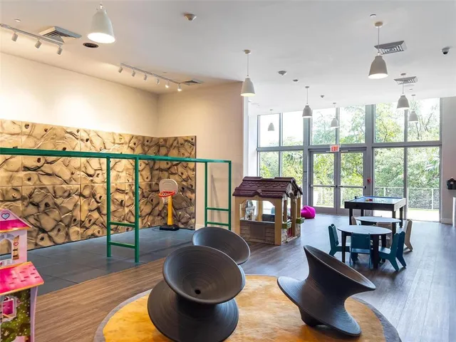 a room with lots of gym equipment