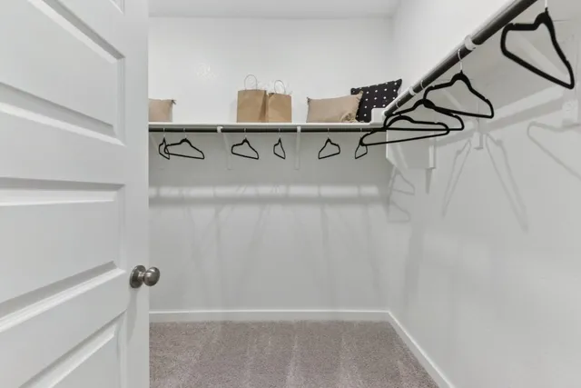 a view of a room with racks on the wall