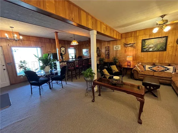 a living room filled with furniture