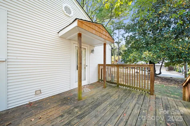 a view of a wooden deck