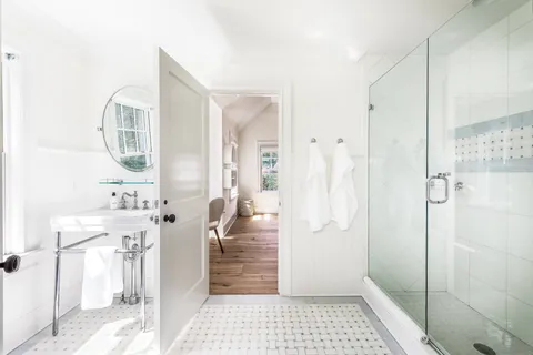 a bathroom with a shower