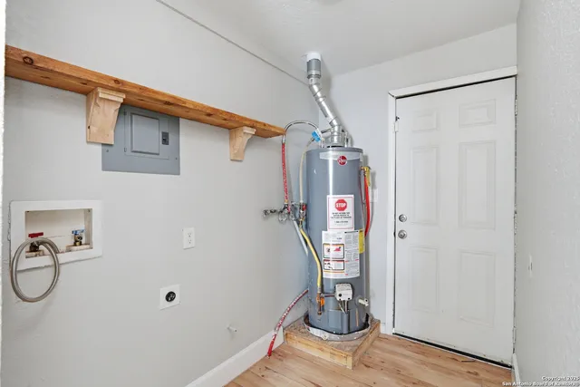 a view of entryway with wooden floor