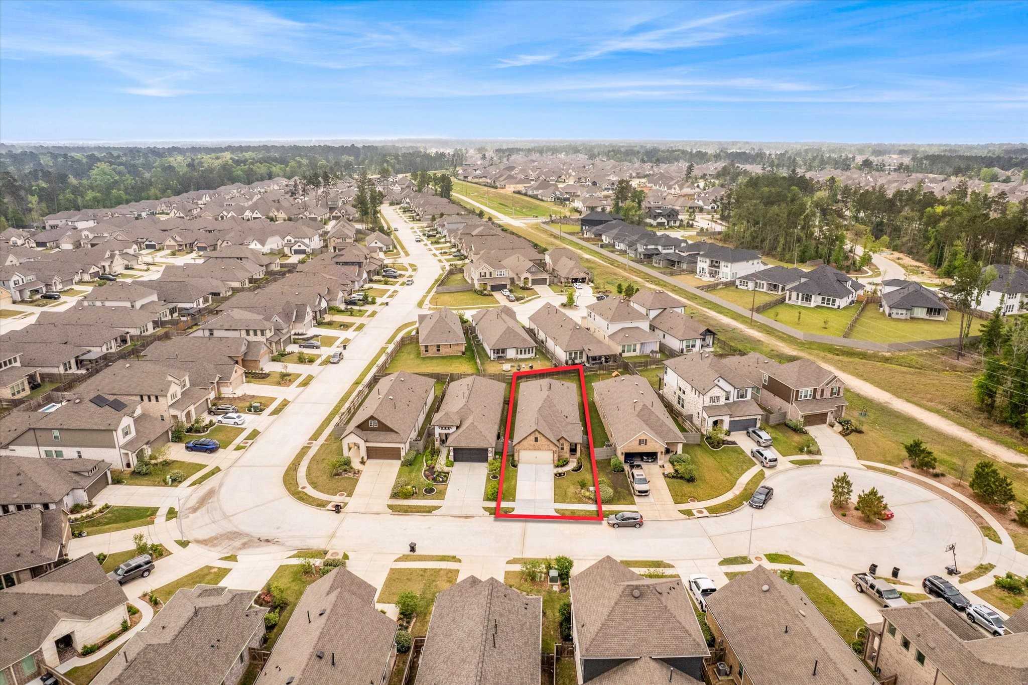 15520 Sunset Maple Court Conroe, TX 77302 - Photo 37 of 46 an aerial view of residential houses with outdoor space