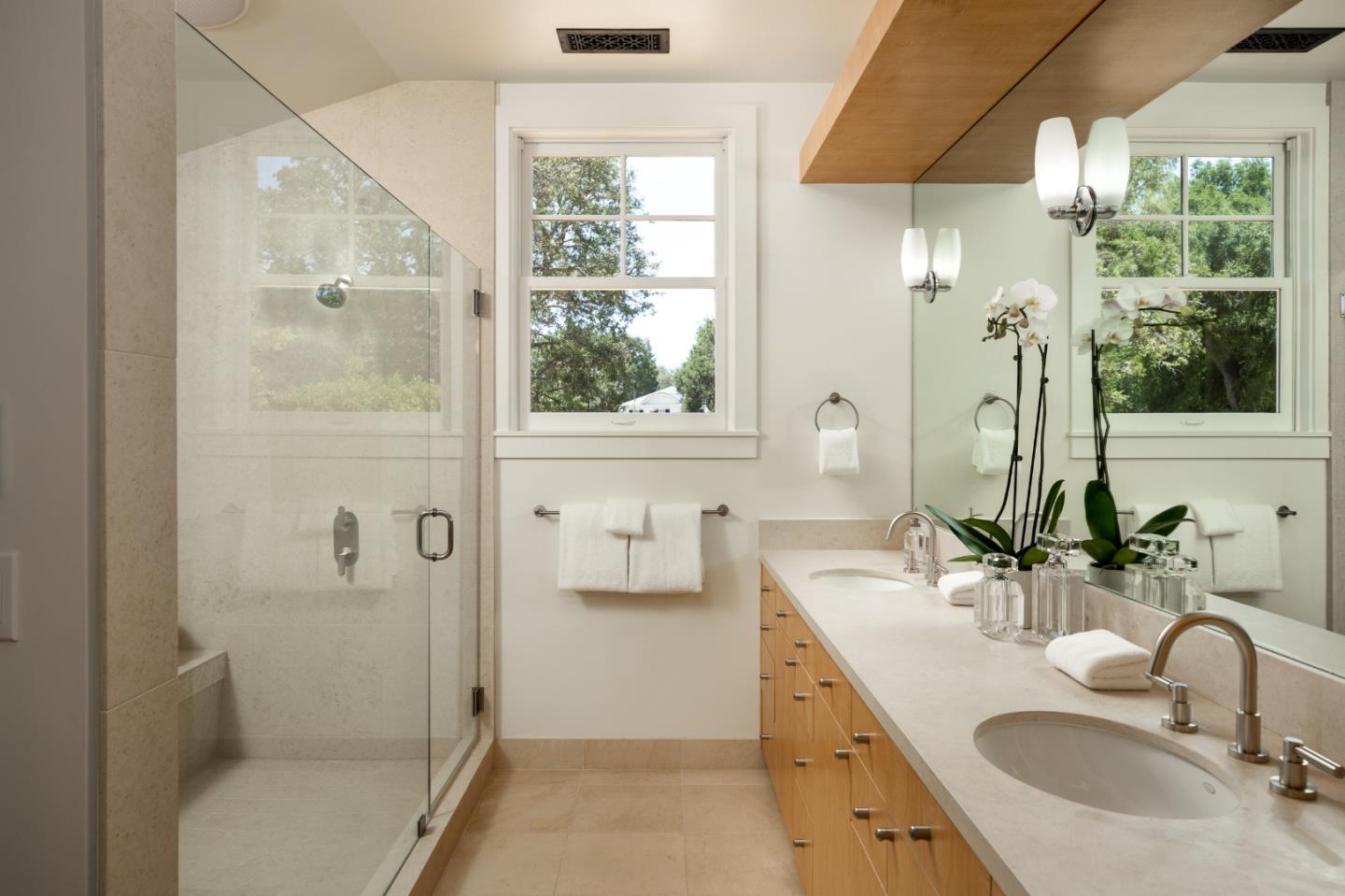 2 Mosswood Way Atherton, CA 94027 - Photo 15 of 38 a bathroom with a sink a toilet and shower