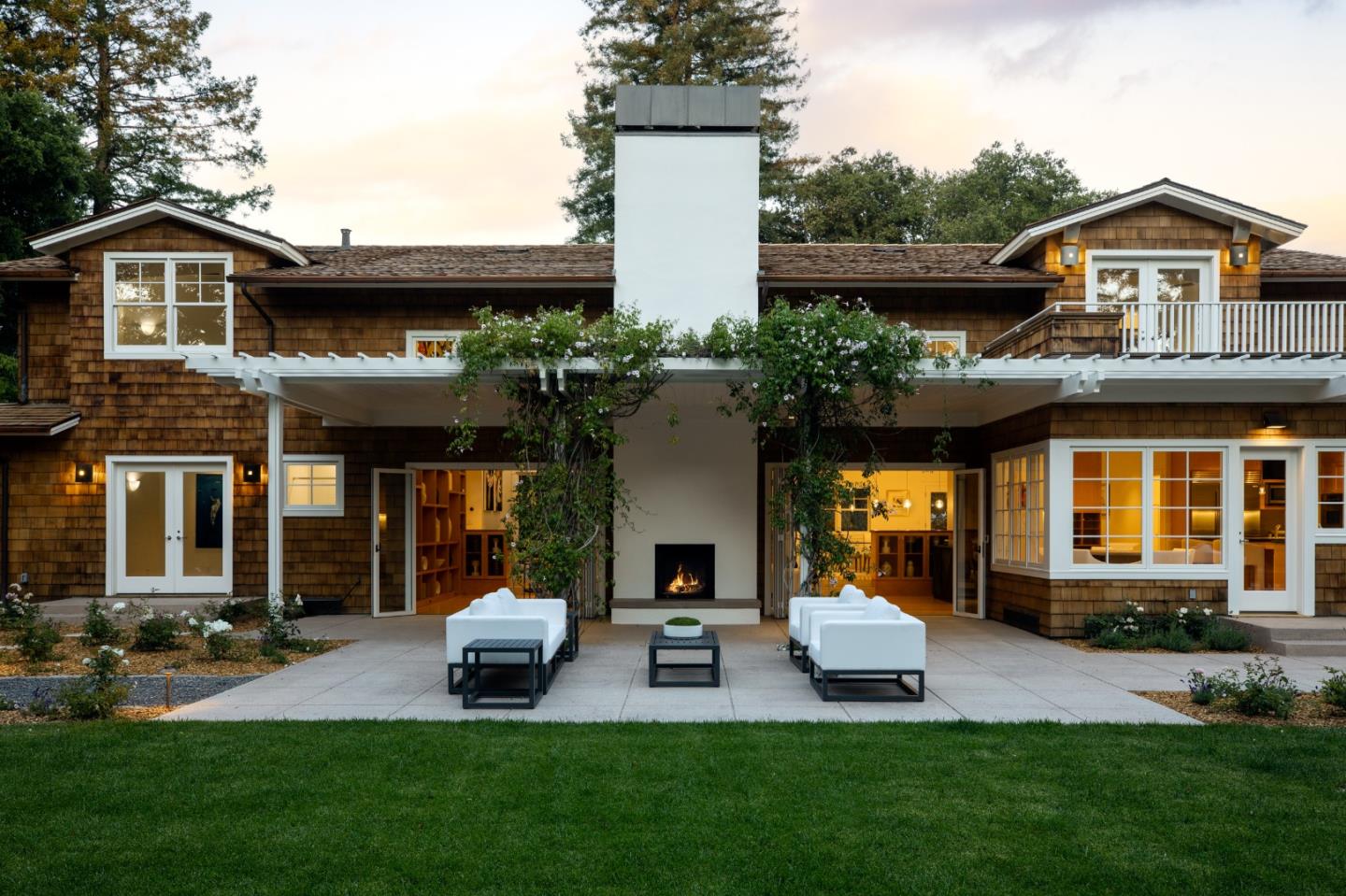 2 Mosswood Way Atherton, CA 94027 - Photo 30 of 38 a front view of a house with a garden and porch