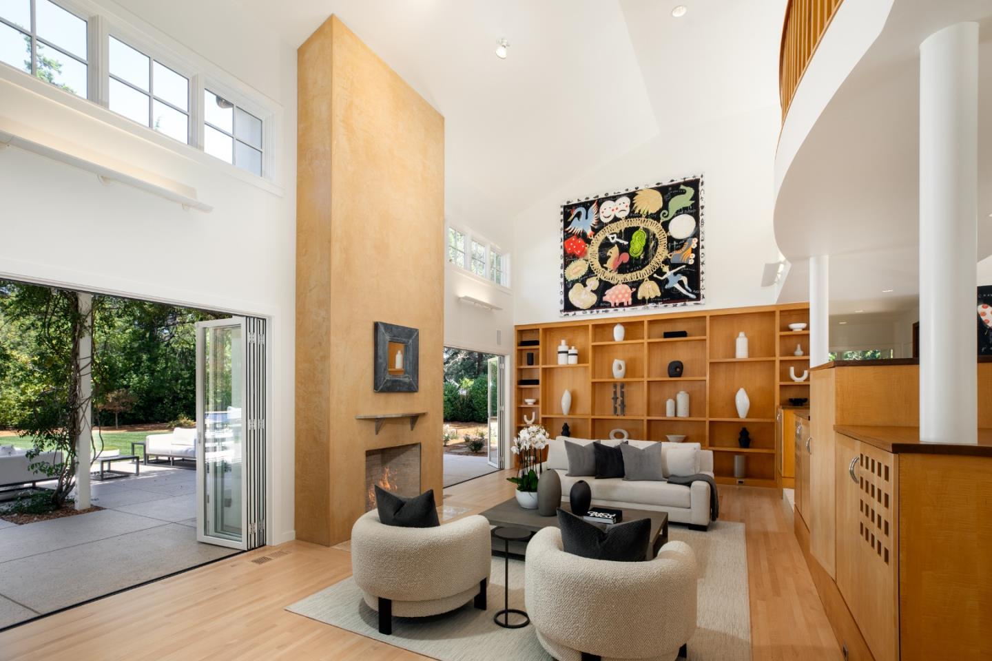 2 Mosswood Way Atherton, CA 94027 - Photo 8 of 38 a living room with furniture a lamp and a potted plant