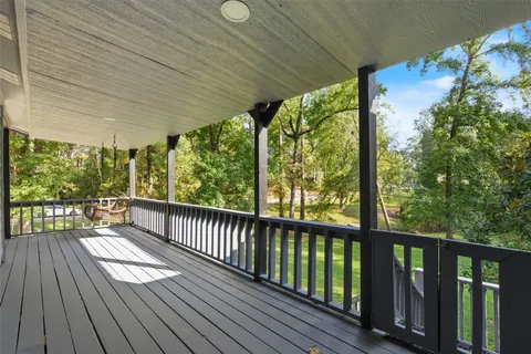 a view of a wooden deck