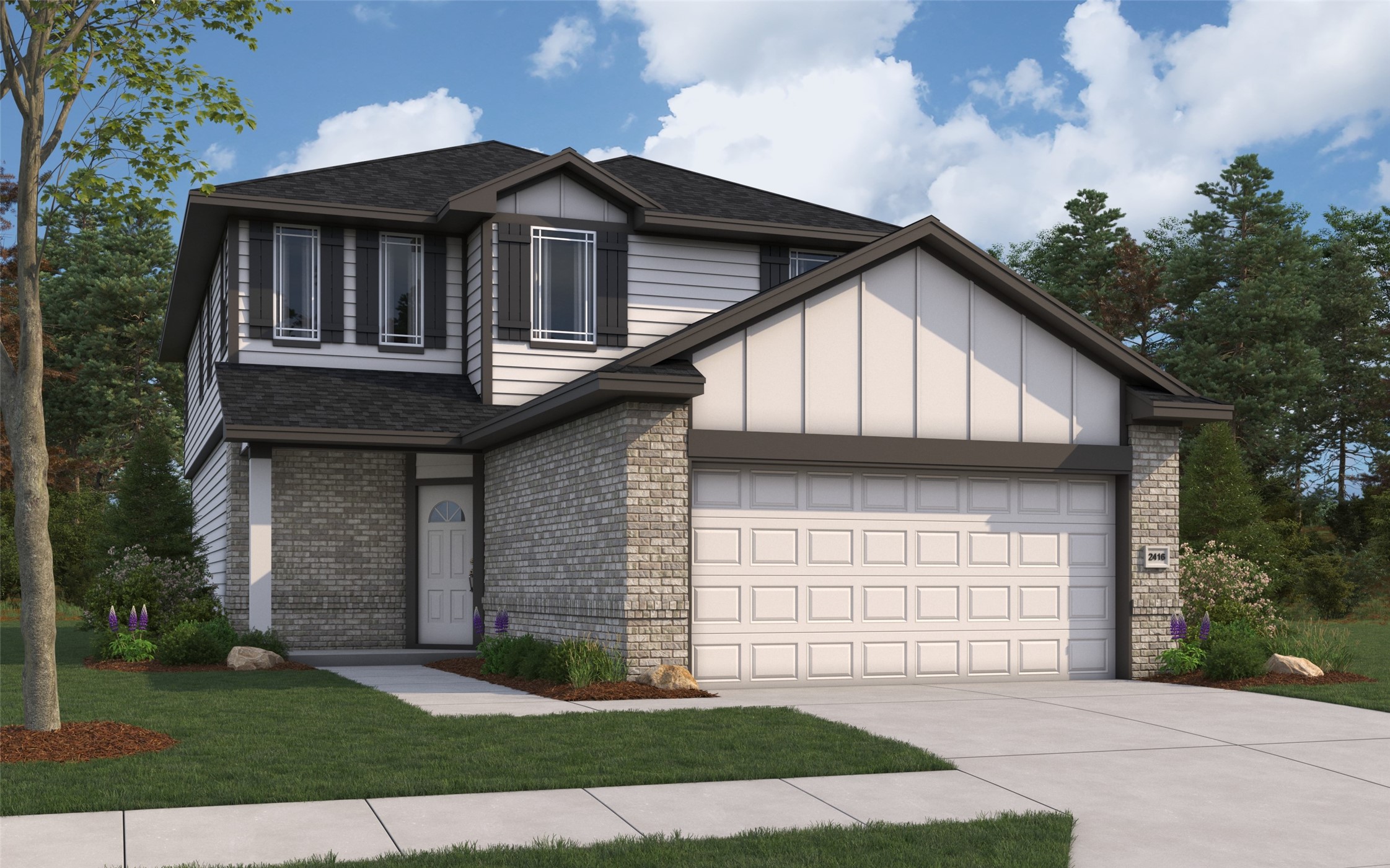 16048 Sandy Koufax Court Splendora, TX 77372 - Photo 1 of 25 Rendering of plan elevation. Colors and features may vary from what is shown.